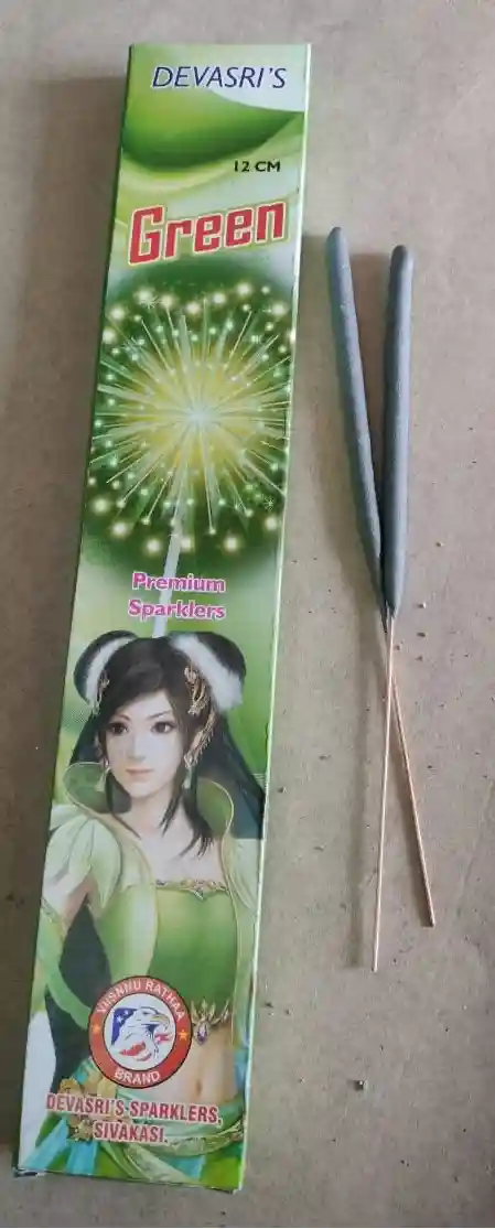 12 Cm Green sparklers